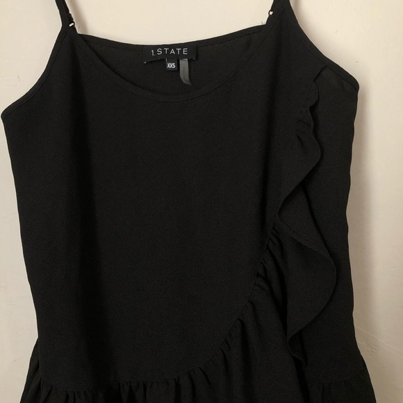 New 1. State Black Ruffle Camisole Blouse XXS - Picture 3 of 6
